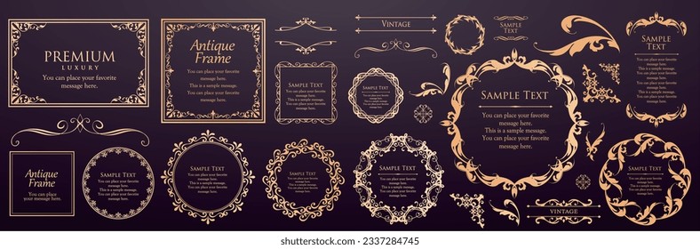 Fashionable frame. Design template. A set of gorgeous foreheads.