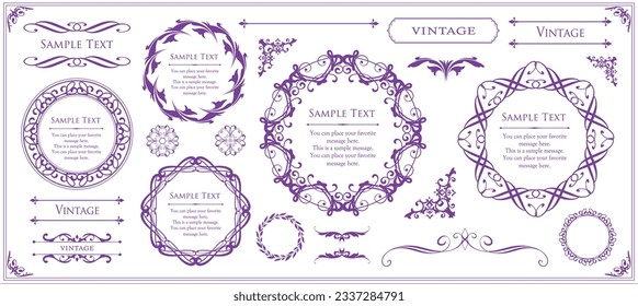 Fashionable frame. Design template. A set of gorgeous foreheads.