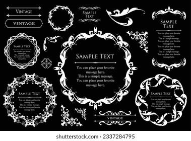 Fashionable frame. Design template. A set of gorgeous foreheads.