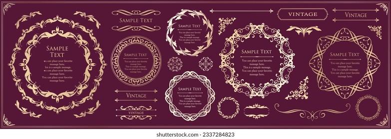Fashionable frame. Design template. A set of gorgeous foreheads.