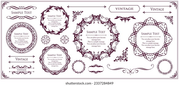 Fashionable frame. Design template. A set of gorgeous foreheads.