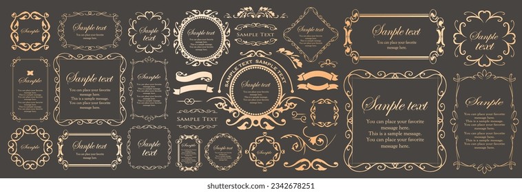 Fashionable frame. Design template. A set of gorgeous foreheads.
