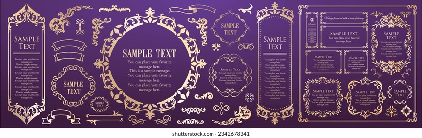 Fashionable frame. Design template. A set of gorgeous foreheads.
