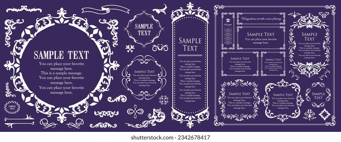 Marco de moda. Plantilla de diseño. Un conjunto de preciosas cabezas.
