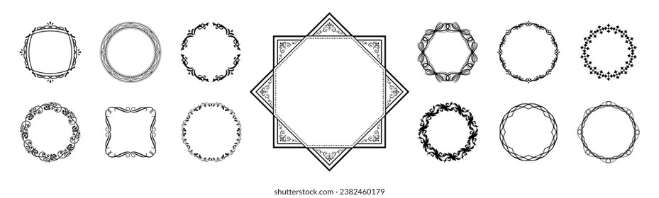 Fashionable frame. Design template. A set of gorgeous foreheads