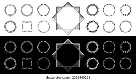Fashionable frame. Design template. A set of gorgeous foreheads