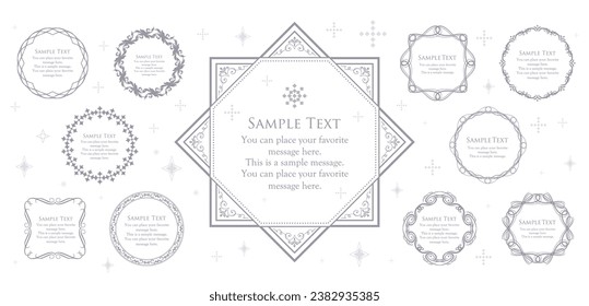 Fashionable frame. Design template. A set of gorgeous foreheads.