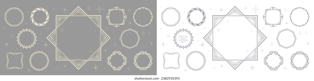 Fashionable frame. Design template. A set of gorgeous foreheads.