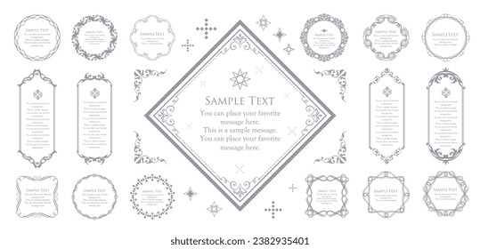 Fashionable frame. Design template. A set of gorgeous foreheads.