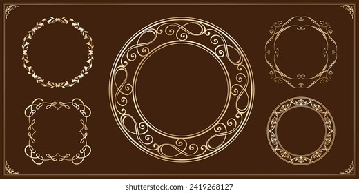 Fashionable frame. Design template. A set of gorgeous foreheads.