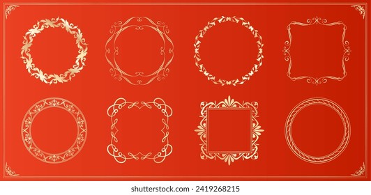 Fashionable frame. Design template. A set of gorgeous foreheads.