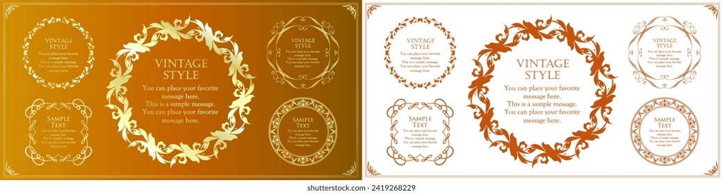 Fashionable frame. Design template. A set of gorgeous foreheads.
