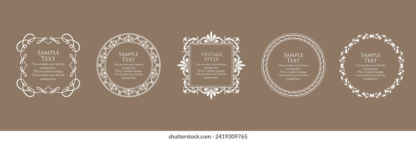 Fashionable frame. Design template. A set of gorgeous foreheads.