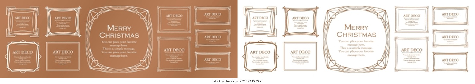 Marco de moda. Plantilla de diseño. Un conjunto de frentes preciosas.
