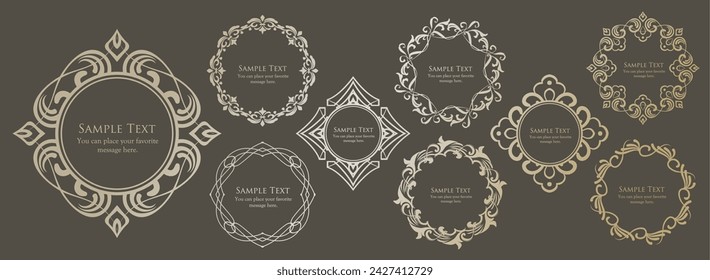 Fashionable frame. Design template. A set of gorgeous foreheads.
