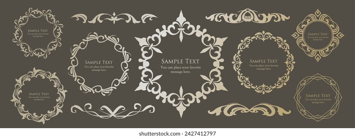 Fashionable frame. Design template. A set of gorgeous foreheads.

