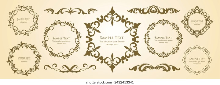 Fashionable frame. Design template. A set of gorgeous foreheads.