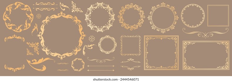 Fashionable frame. Design template. A set of gorgeous foreheads.