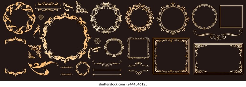 Marco de moda. Plantilla de diseño. Un conjunto de frentes preciosas.