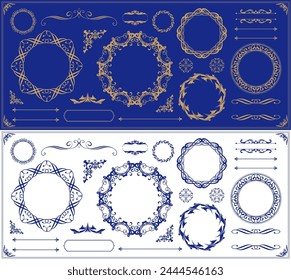 Modischer Rahmen. Design-Vorlage. Eine Reihe von wunderschönen Stirnen.