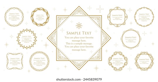 Fashionable frame. Design template. A set of gorgeous foreheads.
