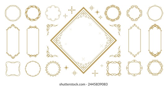 Fashionable frame. Design template. A set of gorgeous foreheads.