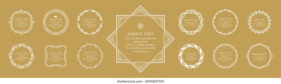 Fashionable frame. Design template. A set of gorgeous foreheads.