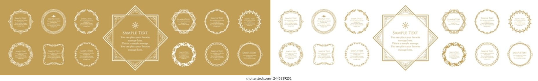 Fashionable frame. Design template. A set of gorgeous foreheads.