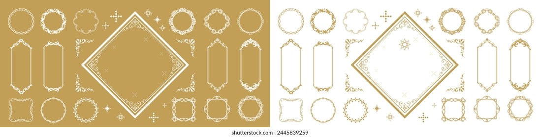 Fashionable frame. Design template. A set of gorgeous foreheads.
