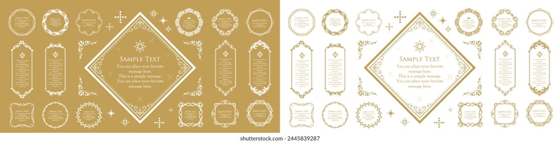 Fashionable frame. Design template. A set of gorgeous foreheads.
