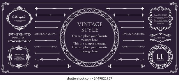 Fashionable frame. Design template. A set of gorgeous foreheads