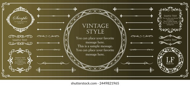 Fashionable frame. Design template. A set of gorgeous foreheads