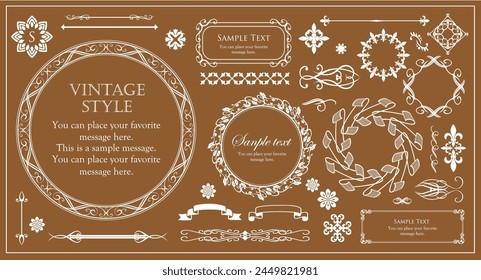 Fashionable frame. Design template. A set of gorgeous foreheads