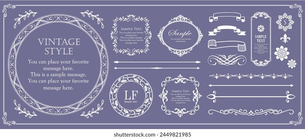 Fashionable frame. Design template. A set of gorgeous foreheads