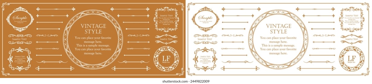 Fashionable frame. Design template. A set of gorgeous foreheads