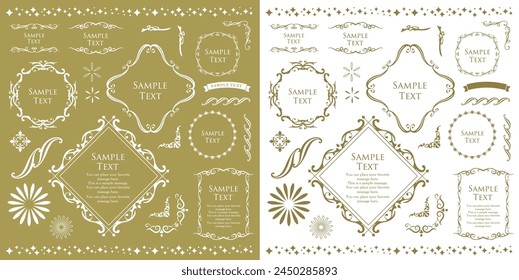 Fashionable frame. Design template. A set of gorgeous foreheads.