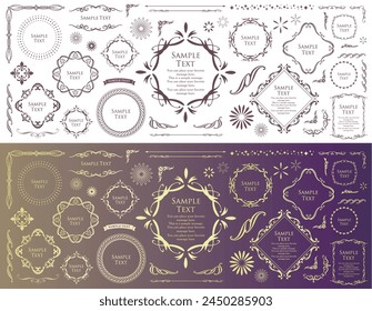 Fashionable frame. Design template. A set of gorgeous foreheads.