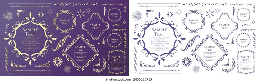 Fashionable frame. Design template. A set of gorgeous foreheads.