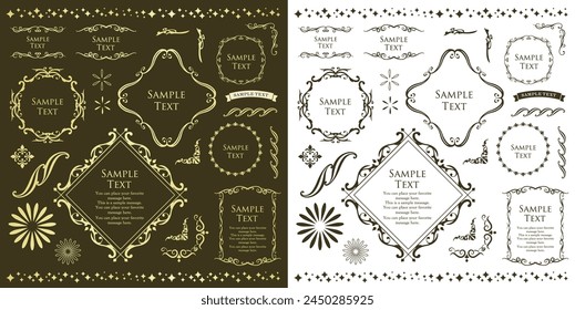 Fashionable frame. Design template. A set of gorgeous foreheads.