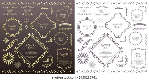 Fashionable frame. Design template. A set of gorgeous foreheads.
