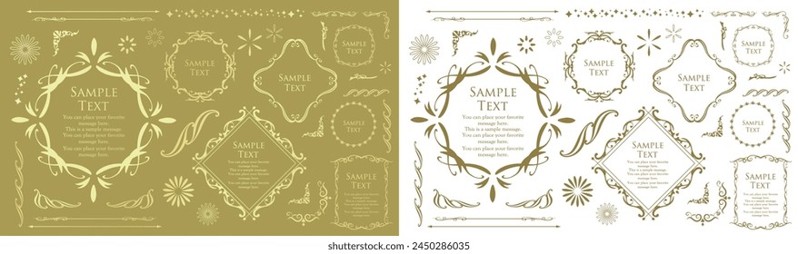 Fashionable frame. Design template. A set of gorgeous foreheads.
