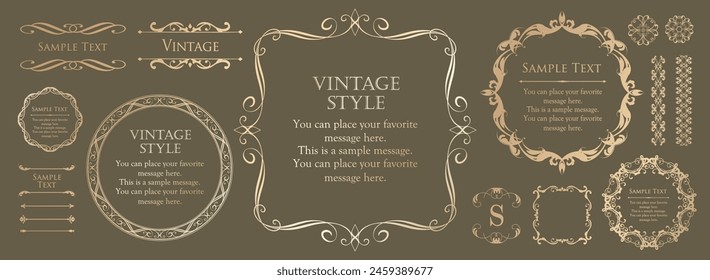 Fashionable frame. Design template. A set of gorgeous foreheads.