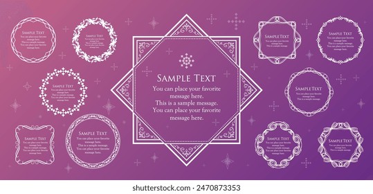 Fashionable frame. Design template. A set of gorgeous foreheads.
