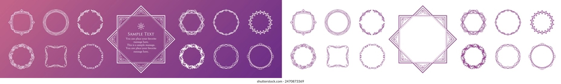 Fashionable frame. Design template. A set of gorgeous foreheads.