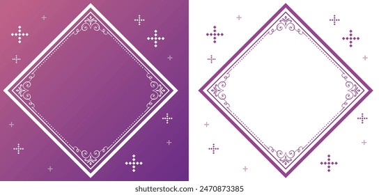 Fashionable frame. Design template. A set of gorgeous foreheads.