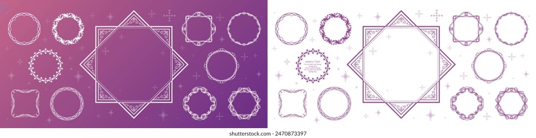Fashionable frame. Design template. A set of gorgeous foreheads.