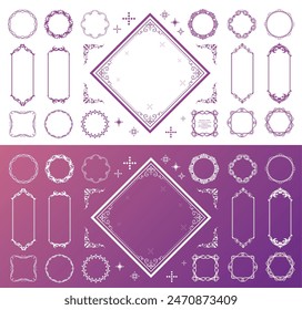 Fashionable frame. Design template. A set of gorgeous foreheads.