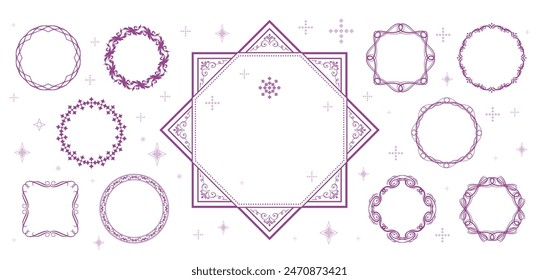 Fashionable frame. Design template. A set of gorgeous foreheads.