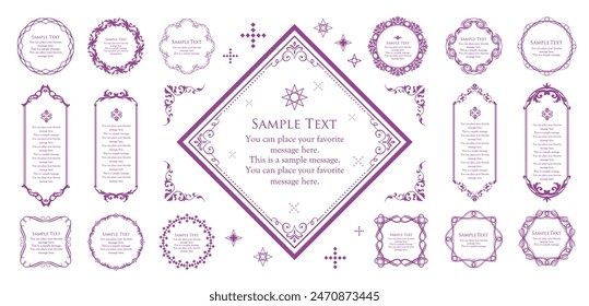 Fashionable frame. Design template. A set of gorgeous foreheads.