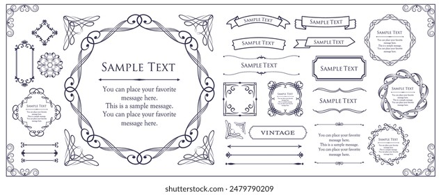 Fashionable frame. Design template. A set of gorgeous foreheads.